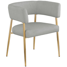 Meridian Creston Light Grey Durable Linen Textured Fabric Dining Chair
