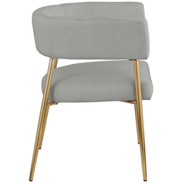 Meridian Creston Light Grey Durable Linen Textured Fabric Dining Chair