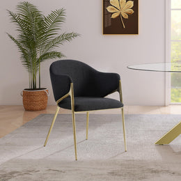 Meridian Nial Black Boucle Fabric Dining Chair