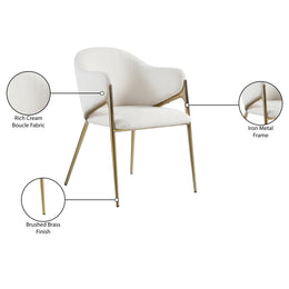 Meridian Nial Cream Boucle Fabric Dining Chair