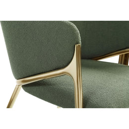 Meridian Nial Green Boucle Fabric Dining Chair