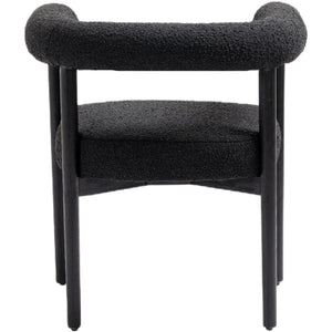 Meridian Hyatt Black Boucle Fabric Dining Chair