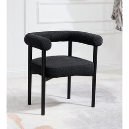 Meridian Hyatt Black Boucle Fabric Dining Chair