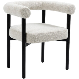 Meridian Hyatt Cream Boucle Fabric Dining Chair