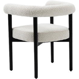 Meridian Hyatt Cream Boucle Fabric Dining Chair