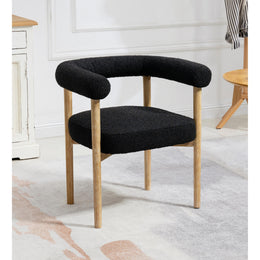Meridian Hyatt Black Boucle Fabric Dining Chair