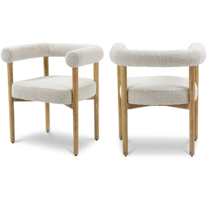 Meridian Hyatt Cream Boucle Fabric Dining Chair