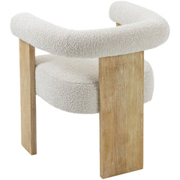 Meridian Barrel Cream Boucle Fabric Dining Chair