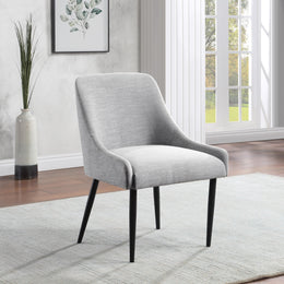 Meridian Camden Grey Linen Textured Fabric Dining Chair