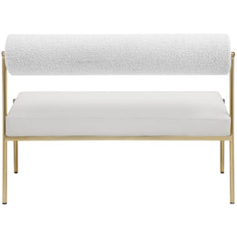 Meridian Carly Cream Vegan Leather Bench