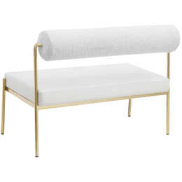 Meridian Carly Cream Vegan Leather Bench