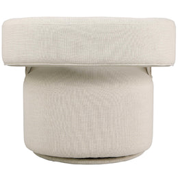 Meridian Niya Beige Linen Textured Fabric Swivel Accent Chair