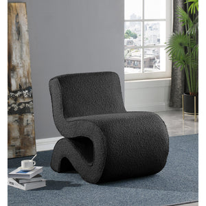 Meridian Desiree Black Boucle Fabric Accent Chair