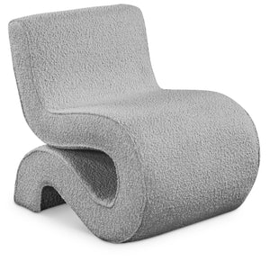 Meridian Desiree Grey Boucle Fabric Accent Chair