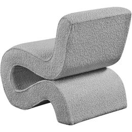 Meridian Desiree Grey Boucle Fabric Accent Chair