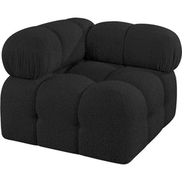 Meridian Ames Black Boucle Fabric Corner
