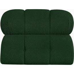 Meridian Ames Green Boucle Fabric Armless