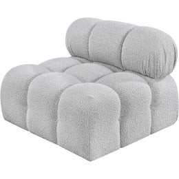 Meridian Ames Grey Boucle Fabric Armless