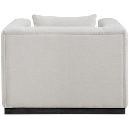 Meridian Alfie Beige Linen Textured Fabic Chair