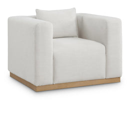 Meridian Alfie Cream Linen Textured Fabic Chair