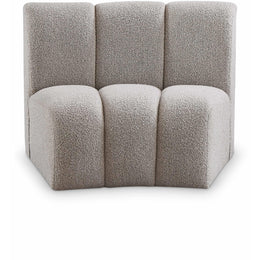 Meridian Infinity Brown Boucle Fabric Modular Chair