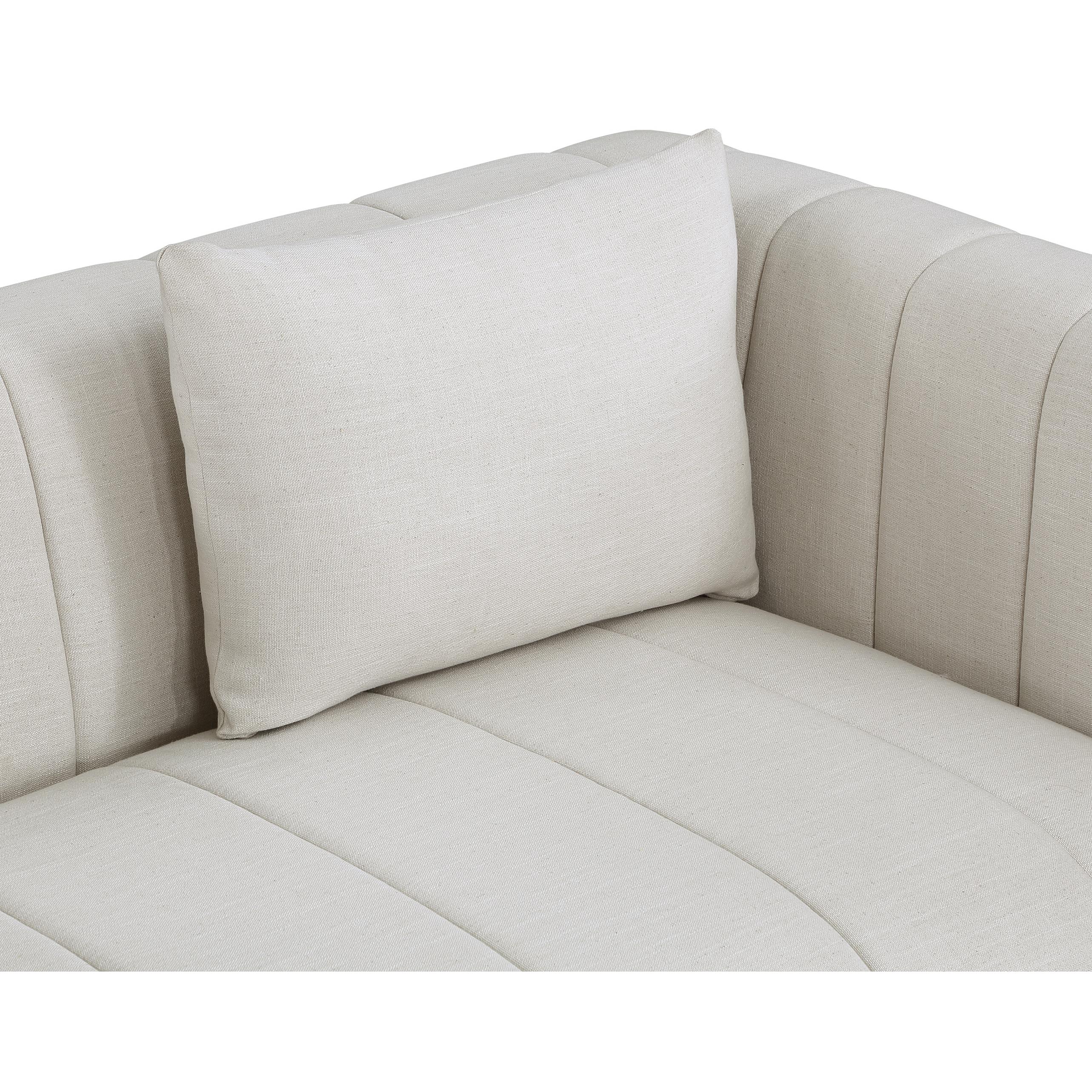 Meridian Lucia Beige Linen Textured Fabric Chair