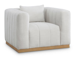 Meridian Lucia Cream Linen Textured Fabric Chair