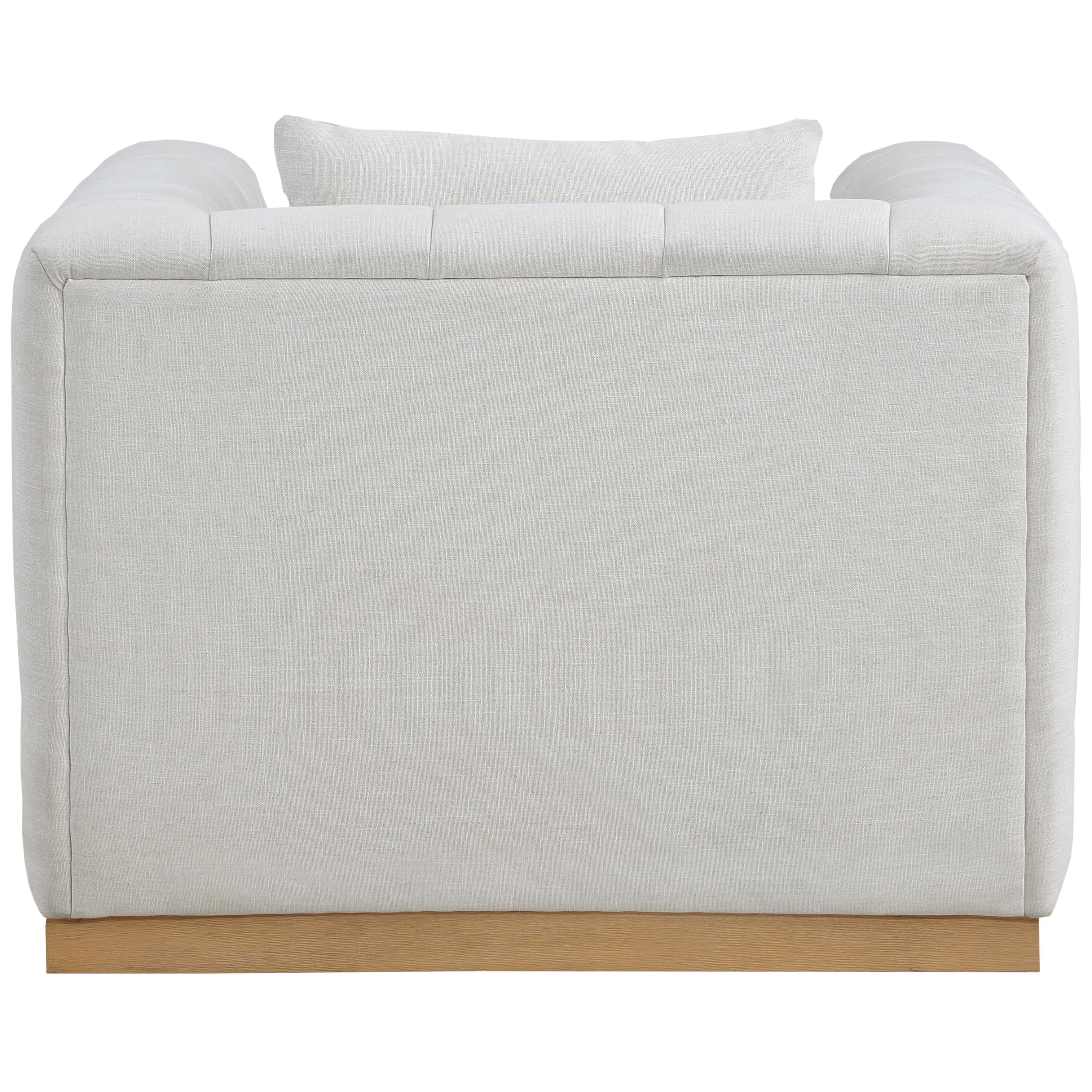 Meridian Lucia Cream Linen Textured Fabric Chair