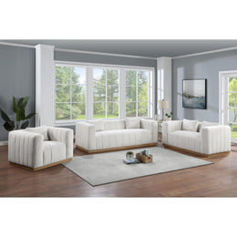 Meridian Lucia Cream Linen Textured Fabric Chair