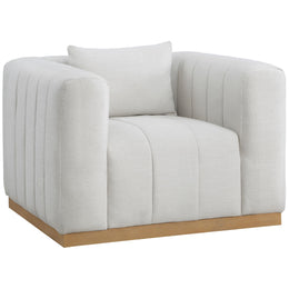 Meridian Lucia Cream Linen Textured Fabric Chair