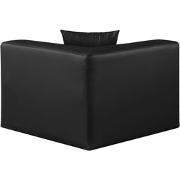 Meridian Cube Black Vegan Leather Corner Chair