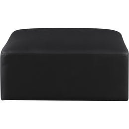 Meridian Cube Black Vegan Leather Ottoman