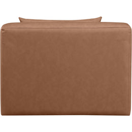 Meridian Cube Brown Vegan Leather Armless Chair