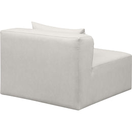 Meridian Cube Cream Vegan Leather Armless Chair