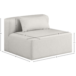 Meridian Cube Cream Vegan Leather Armless Chair