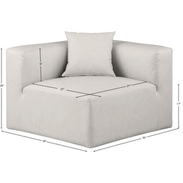 Meridian Cube Cream Vegan Leather Corner Chair