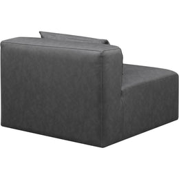Meridian Cube Charcoal Grey Vegan Leather Armless Chair