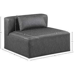 Meridian Cube Charcoal Grey Vegan Leather Armless Chair