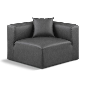 Meridian Cube Charcoal Grey Vegan Leather Corner Chair