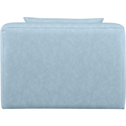 Meridian Cube Light Blue Vegan Leather Armless Chair