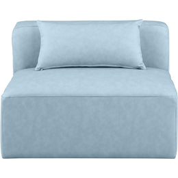 Meridian Cube Light Blue Vegan Leather Armless Chair