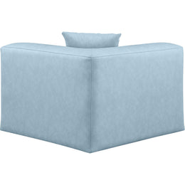 Meridian Cube Light Blue Vegan Leather Corner Chair