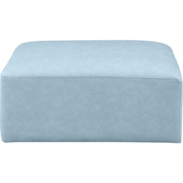 Meridian Cube Light Blue Vegan Leather Ottoman