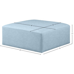 Meridian Cube Light Blue Vegan Leather Ottoman