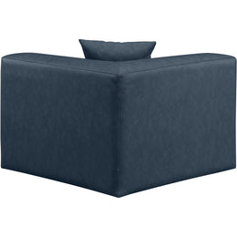 Meridian Cube Navy Blue Vegan Leather Corner Chair