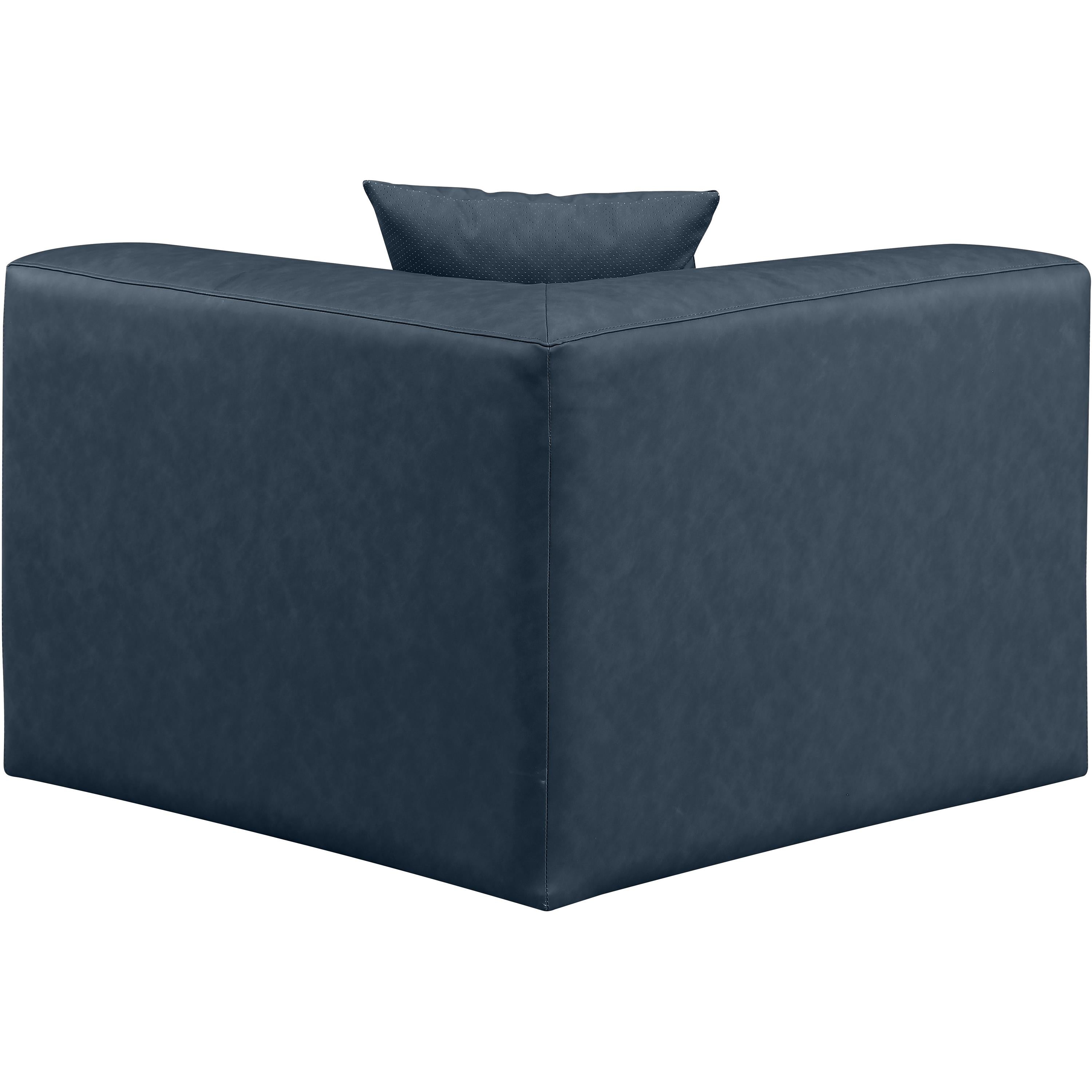 Meridian Cube Navy Blue Vegan Leather Corner Chair