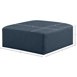 Meridian Cube Navy Blue Vegan Leather Ottoman