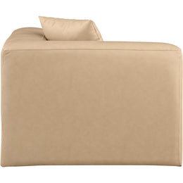 Meridian Cube Tan Vegan Leather Corner Chair