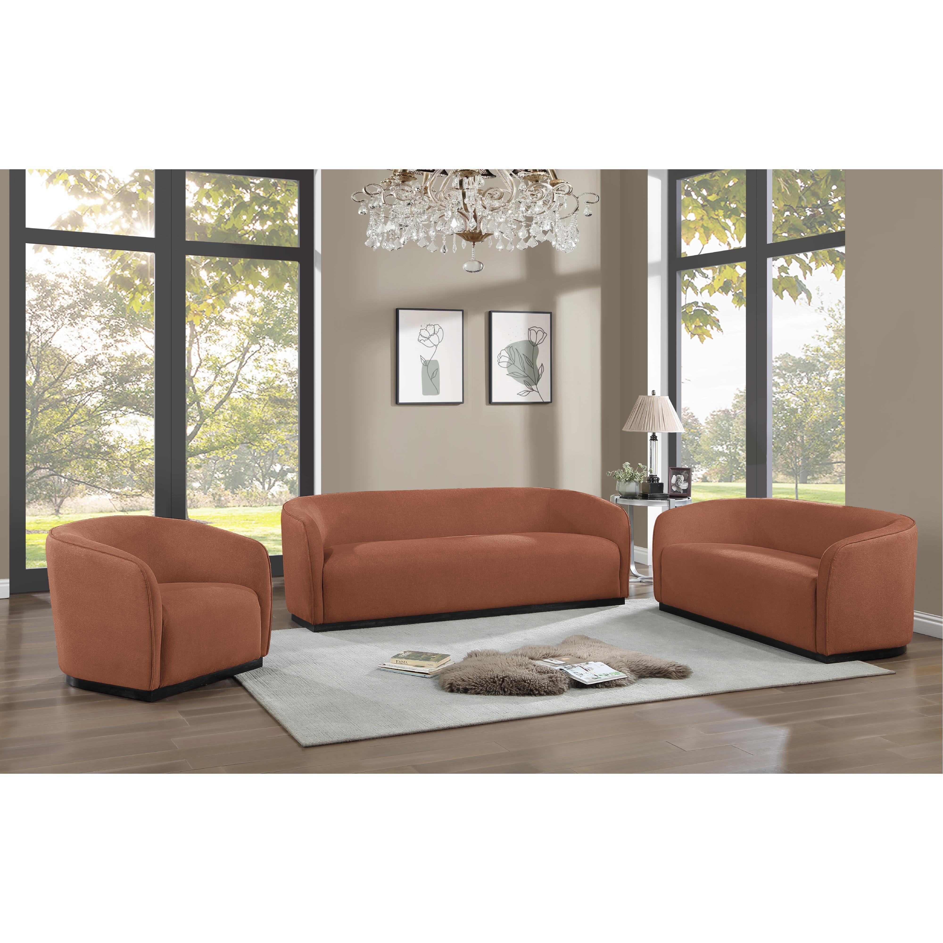 Meridian Mylah Cognac Polyester Fabric Chair