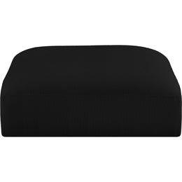 Meridian Ease Black Polyester Fabric Ottoman